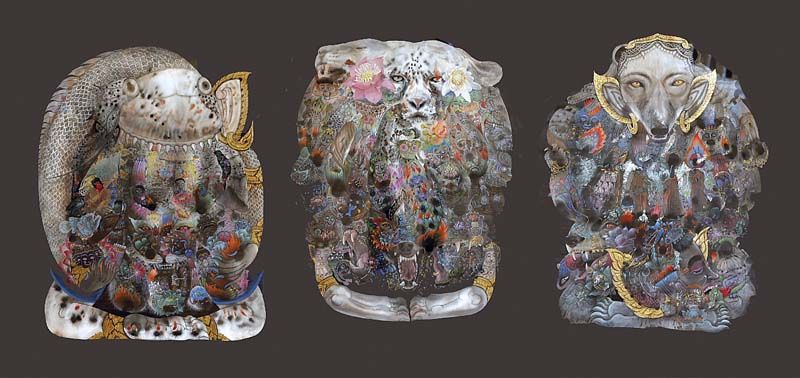 รางวัลที่ 1 จิตรกรรมแนวไทยประเพณี ผลงานชื่อ “ปริศนาธรรม” โดย บุญทวี ทับทิมไทย