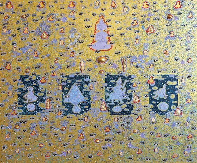 รางวัลที่ 2 จิตรกรรมไทยแนวประเพณี ผลงานชื่อ “ที่พึ่งในวัฏฏะสงสาร” โดย พระมหาสมโชค โรจมณี