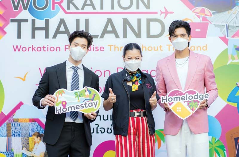 ฐาปนีย์ เกียรติไพบูลย์ รองผู้ว่าฯ ททท. กับ เข้ม-หัสวีร์ ภัคพงษ์ไพศาล นักแสดงช่อง 7