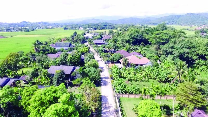 ถนนในชุมชนไปแหล่งเรียนรู้