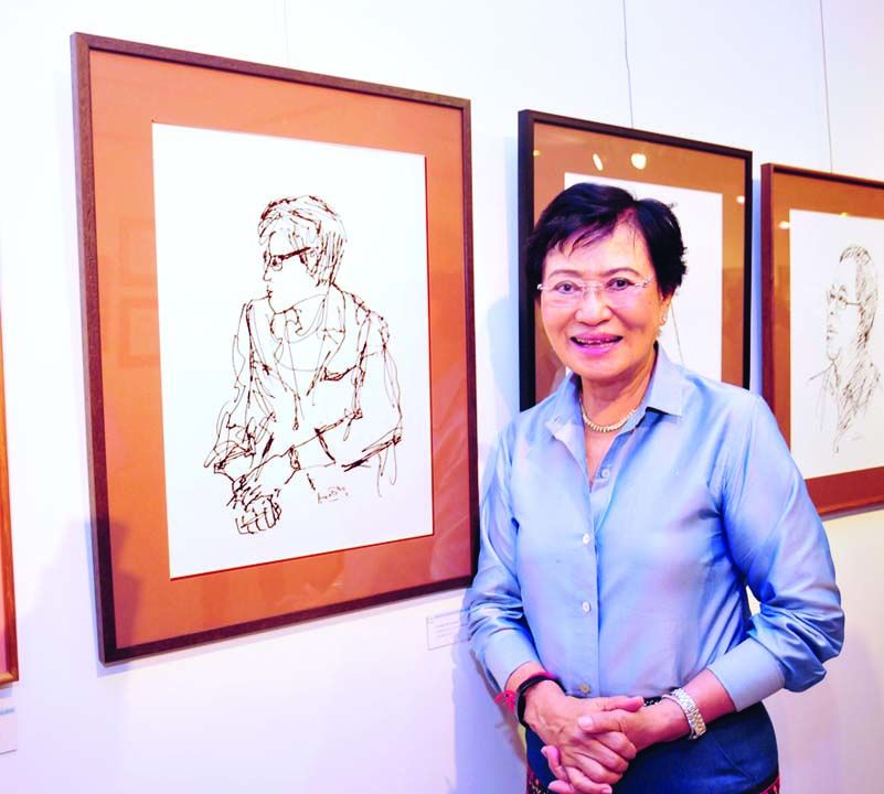 ดร.คุณหญิงกัลยา โสภณพนิช กับภาพเหมือนลายเส้น