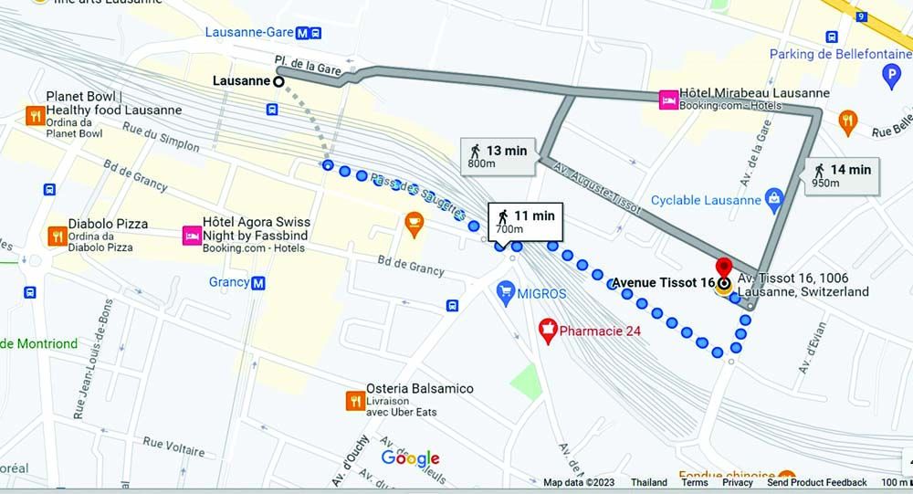 map to 16 avenue Tissot
