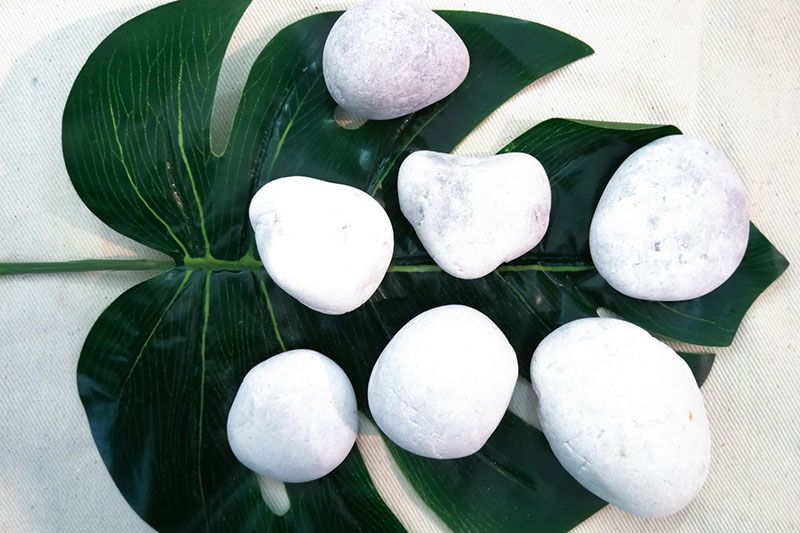 การเตรียมหินกรวดแม่น้ำสีขาว

