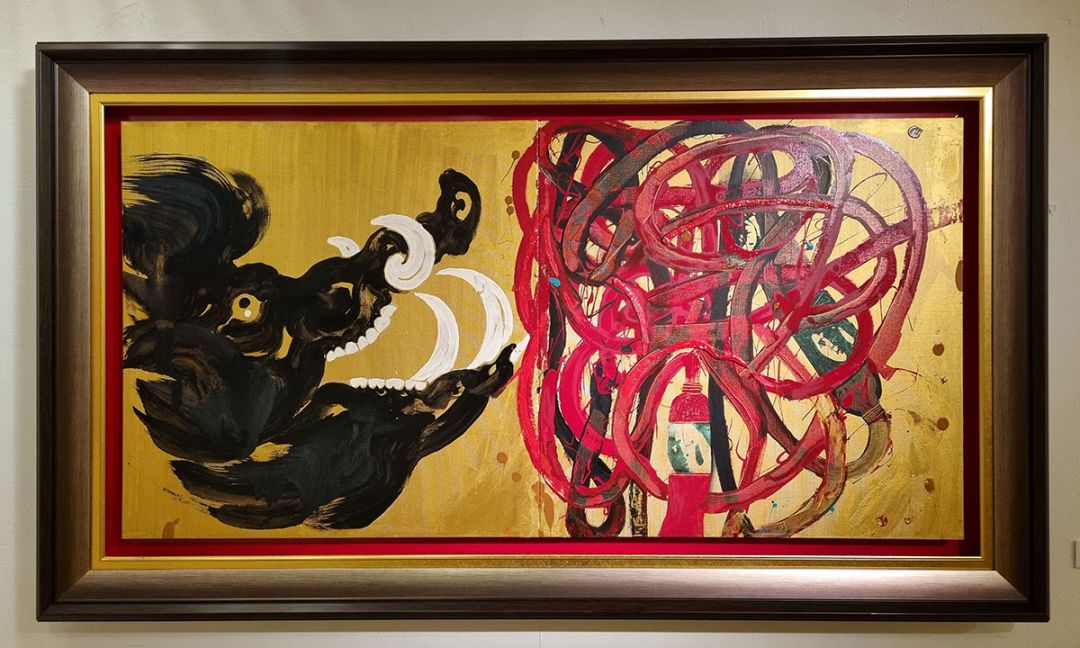 ภาพผลงานสองศิลปิน โดย อ.ถวัลย์ ดัชนี และ อ.กมล ทัศนาญชลี

