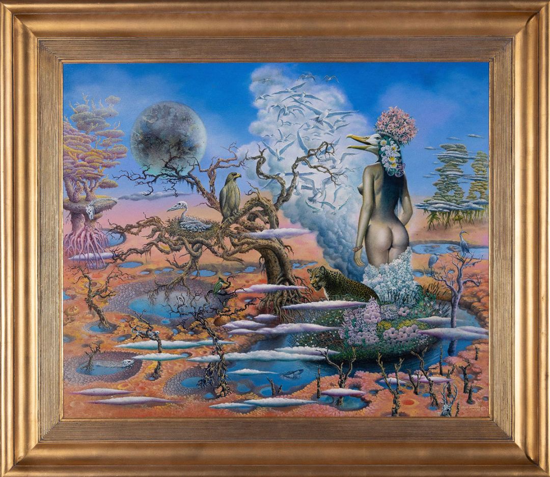 กำเหนิดกินรี โดย สมพง อดุลยสารพัน ปิดประมูลที่ 1,035,000 บาท