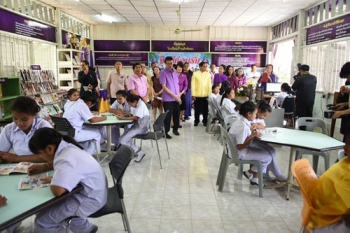 สกู๊ปพิเศษ : มมส.ส่งมอบห้องสมุดเฉลิมพระเกียรติ  ให้นักเรียนโรงเรียนบ้านสังข์ทอง จ.มหาสารคาม