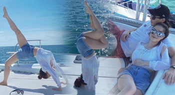 อู้ว!!\'ลิเดีย\'โชว์ท่ายากบนเรือ ทริปควงสามีเที่ยวทะเลกระชับรัก