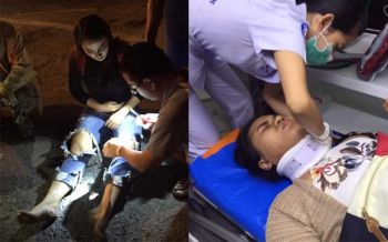 \'บิว กัลยาณี\'รถชนที่สุราษฎร์ คอ-เข่าซ้ายเจ็บ-แดนเซอร์สาหัส