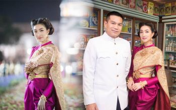 \'แพนเค้ก\'ควง\'พี่หมี\'สวมชุดไทยเที่ยวงานอุ่นไอรักฯยามค่ำคืน