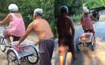 \'คุณปู่-คุณย่า\'มุ้งมิ้ง สอนปั่นจักรยานกันครั้งแรกในชีวิต บอกเลยน่ารักสุดๆ (ชมคลิป)