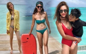 นานๆจะโชว์ความแซ่บ! \'นาเดีย\'จัดทริปครอบครัวเที่ยวลั้นลาที่มัลดีฟส์