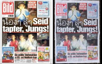 เข้มแข็งไว้นะไอ้หนู!! สื่อเยอรมันฉีกกฎ พาดข่าวภาษาไทยส่งแรงใจข้ามโลกถึง13หมูป่า