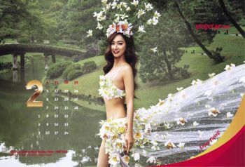 ปฏิทินภาพสาวงามและดอกไม้ประจำถิ่น