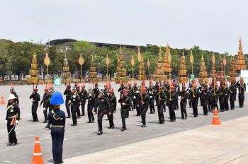จัดทัพซ้อมใหญ่  ริ้วขบวนที่3พยุหยาตราสถลมารค  เสด็จฯเลียบพระนคร5พ.ค.