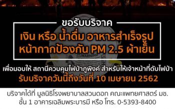 ด่วน!! ขอรับบริจาคหน้ากาก-น้ำดื่ม-เงิน ช่วยสถานีควบคุมไฟป่าภูพิงค์