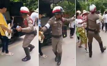 ตำรวจสายฮา!! ขอ\'จ๊วด\'ในหน้าที่ งานก็ต้องทำ-เพลงก็ต้องเต้น (คลิป)