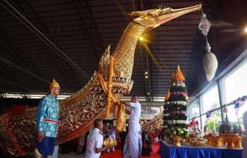 \'กองทัพเรือ\' บวงสรวงพระภูมิเจ้าที่ เซ่นไหว้แม่ย่านางเรือพระราชพิธีฯ