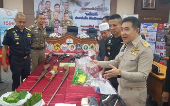 ชุดสยบไพรีเปิดปฏิบัติการ\'กระบี่ร่มเย็น\' บุกรวบผู้ต้องหา-ยึดปืน-ยาบ้าอื้อ
