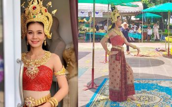 นานๆทีจะได้เห็น! \'ต่าย อรทัย\'ใส่ชุดรำถวาย\'ปู่ศรีสุทโธ ย่าศรีปทุมมา\'