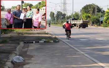 ชาวบ้านร้อง!!ให้แก้ไขฟุตบาทและติดตั้งไฟแดงตามแยกหลังเกิดอุบัติเหตุบ่อย