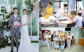 \'ศรีริต้า\'ควง\'ไฮโซกรณ์\'มอบดอกไม้งานแต่ง ส่งต่อให้กำลังใจคุณหมอ-พยาบาล