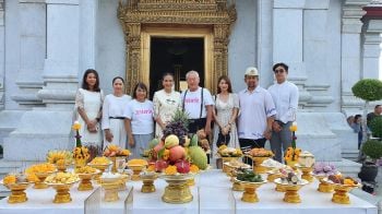 ถือฤกษ์ดี \'กบ-ปภัสรา\' นำทีมนักแสดง\'กาเหว่า\'บวงสรวงศาลหลักเมืองเอาฤกษ์เอาชัย