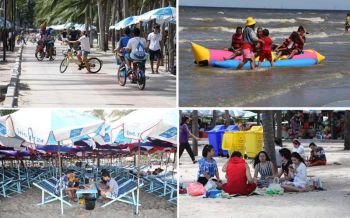 ภาพบรรยากาศหาดบางแสน! กับการจัดระเบียบแบบ\'บางแสน New Normal\'