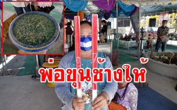 แห่เขย่าเซียมซียักษ์ส่องอ่างน้ำมนต์ขอเลขเด็ด \'พ่อขุนช้างมหาเศรษฐี\' วัดไผ่แขก
