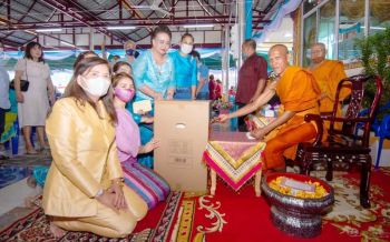 ผู้บริหารบลูเทคฯร่วมทำบุญอายุวัฒนมงคล‘เจ้าอาวาสวัดเขาดิน’ วางศิลาฤกษ์อาคารหลังใหม่รร.