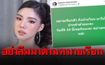 \'น้องอิงอิง\'เตือนแล้วนะ ชาวเน็ตโดนหมายเรียก อย่าลืมมาให้ปากคำตามนัด!