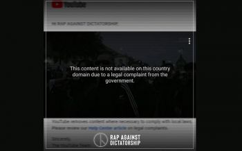 เพลง\'ปฏิรูป\'ของ Rap Against Dictatorship ถูกบล็อกบน YouTube  ตามใบสั่งรัฐบาล