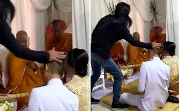 แม่ผัวสุดทน! บุกตบหัว\'ลูกชาย\'แอบแต่งหญิงอื่น ต่อหน้าพระกลางงานแต่ง