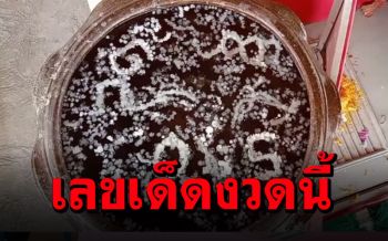 (คลิป) คอหวยแห่ส่องอ่างน้ำมนต์ ‘ไอ้ไข่’ เจอเลขเด็ดชัดๆ งวดนี้