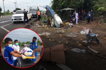 กระบะเสียหลักพุ่งชนหญิงวัย50ปี ยืนซื้อมะม่วงข้างถนน กระเด็นเสียชีวิตสลด