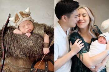 น่ารักเต็มสิบ! \'ขนมจีน\'พาลูกน้อย ถ่ายภาพแรกเกิดในในชุดนักรบ