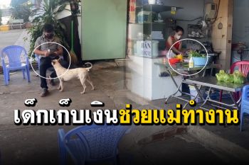 ไปส่องหมาแสนรู้! ช่วยเจ้าของเก็บเงินจากลูกค้าที่มาซื้อของ (คลิป)