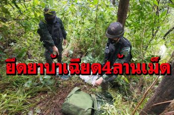 ‘กกล.ผาเมือง’ยึดบิ๊กล็อตยาบ้าเฉียด 4 ล้านเม็ด คาดเตรียมส่งลงภาคใต้