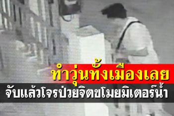 จับแล้วโจรขโมยมิเตอร์น้ำ พบป่วยทางจิตอ้างเอาเงินไปเสพยา-รักษาแม่