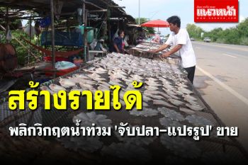 ชาวบ้านพิจิตร พลิกวิกฤตน้ำท่วม \'จับปลา-แปรรูป\' ขายข้างทางสร้างรายได้