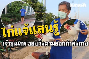 \'เจ้าขุนไกร\'น่ารัก! ไก่แจ้แสนรู้ตามติดคุณยาย วิ่งออกกำลังกายสวนสาธารณะ
