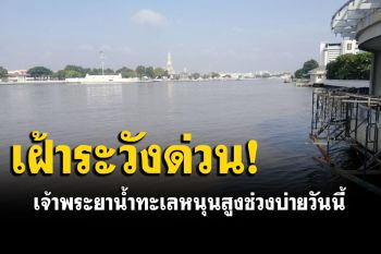 กทม.จับตา! น้ำทะเลหนุนสูง คาดการณ์น้ำเจ้าพระยาขึ้นสูงสุดช่วงบ่ายวันนี้