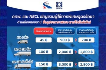 กทพ.-NECL เชิญชวนซื้อคูปองราคาพิเศษสำหรับด่านฯ เมืองทองธานี
