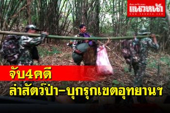 จับ 4 คดีล่าสัตว์ป่า-บุกรุกเขตอุทยานฯโทษหนักคุก 20 ปีปรับสูงสุด 2 ล้านบาท