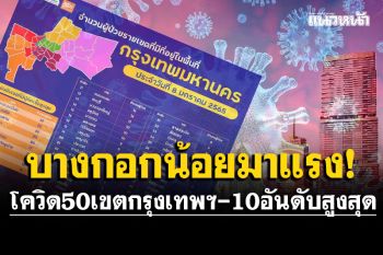 เช็คยอดโควิด 50 เขตกรุงเทพฯ 10 อันดับสูงสุด\'บางกอกน้อย\'พุ่งพรวด-\'ดอนเมือง\'รอด!