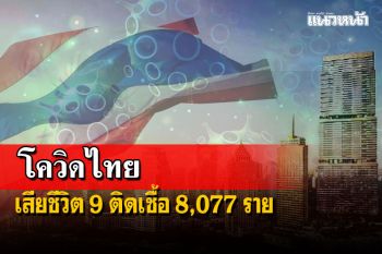 ‘โควิดไทย’ดับเพิ่ม 9 ราย ติดเชื้อ 8,077 ราย หายป่วย 4,887 ราย