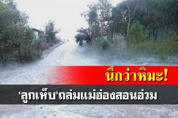 นึกว่าหิมะ!‘ลูกเห็บ’ถล่มแม่ฮ่องสอน 17 หมู่บ้านอ่วม หลายพื้นที่ขาวโพลน