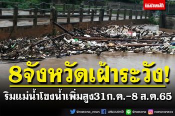 ปภ.แจ้ง 8 จังหวัดริมแม่น้ำโขง เฝ้าระวังระดับน้ำเพิ่มสูงช่วงวันที่ 31 ก.ค.-8 ส.ค. 65
