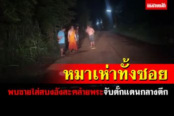 หมาเห่าทั้งซอย! ชายใส่สบงคล้ายพระจับตั๊กแตนกลางคืนพูดจาวกวนเหมือนป่วยจิตเวช