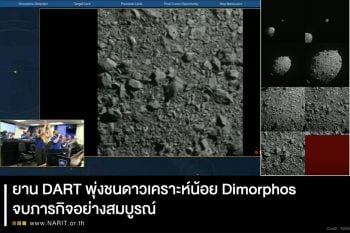 ยาน\'DART\'พุ่งชนเข้ากับดาวเคราะห์น้อย Dimorphos จบภารกิจอย่างสมบูรณ์