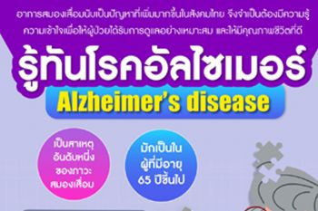 รู้ทัน!! \'โรคอัลไซเมอร์\' ภาวะสมองเสื่อม พบมากในคนสูงวัย